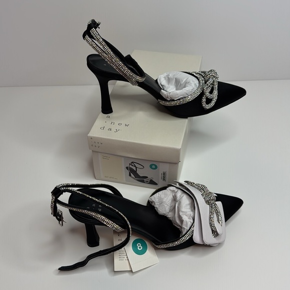 A New Day Black Crystal Slingback Heels - Picture 7 of 12